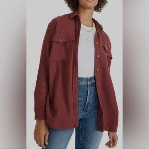 MADEWELL Flannel Flap-Pocket Oversized Ex-Boyfriend Shirt, XS
